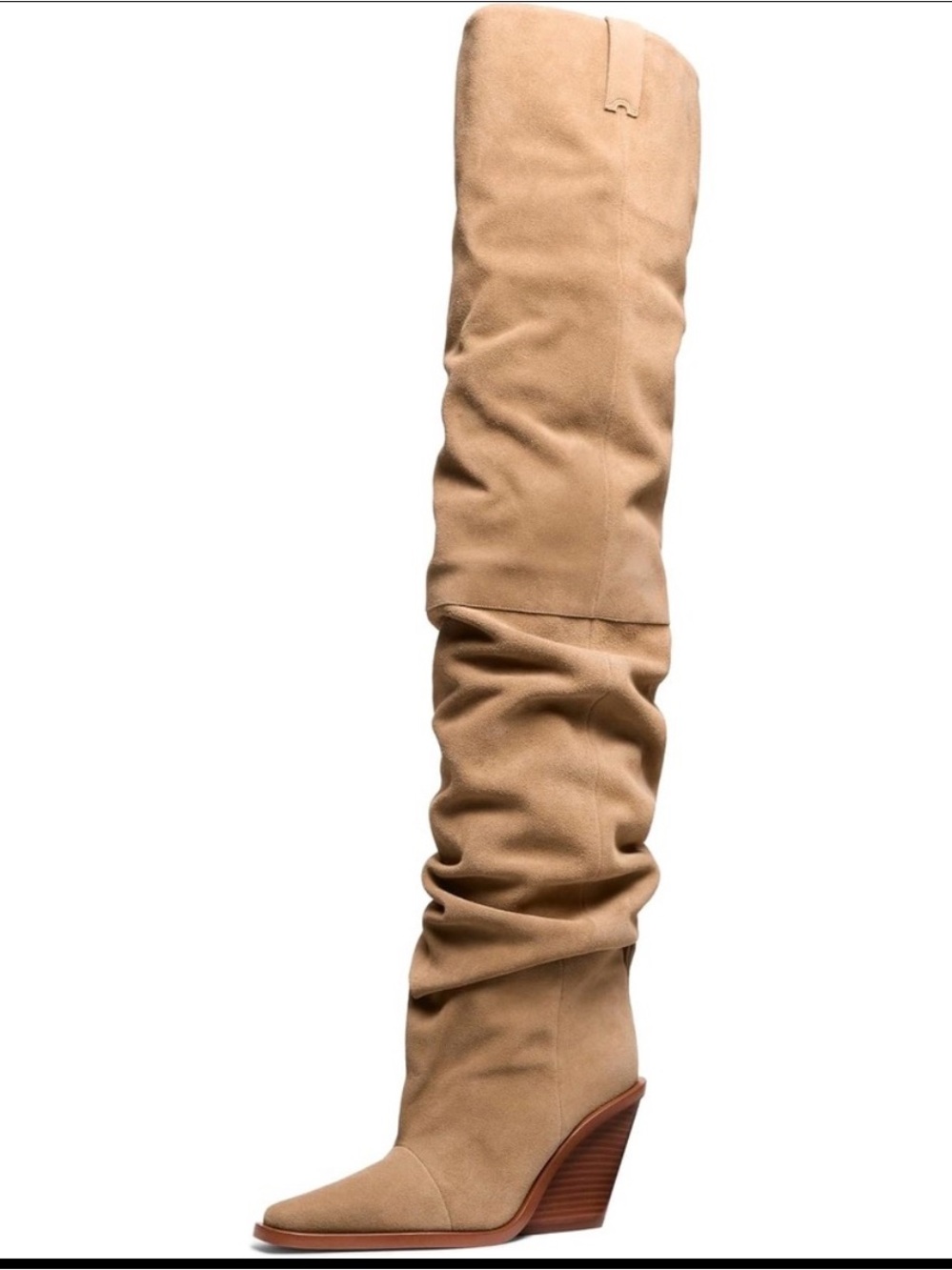 Michael Kors NOEMI OTK Slouchy Wedge Knee-High Boot - Tan